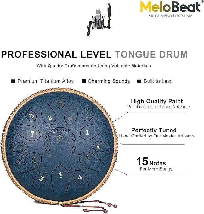 Stalowy bęben językowy Tongue Drum  12 cali 15 tonów