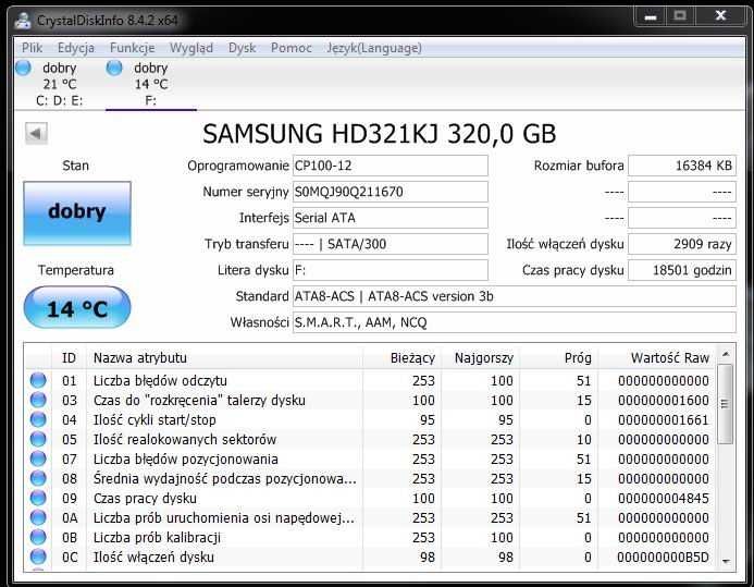 Dysk twardy Samsung HDD 320 GB