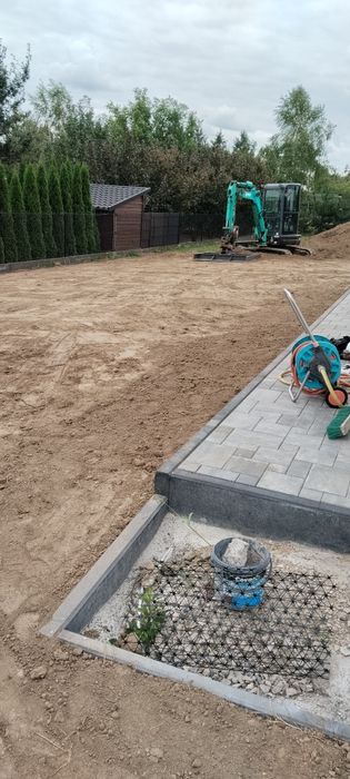 Prace Ziemne Koparka Transport Hakowiec Kruszywo Ziemia