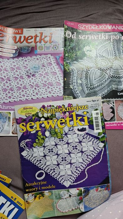 6 szt gazetek z wzorami na szydełko