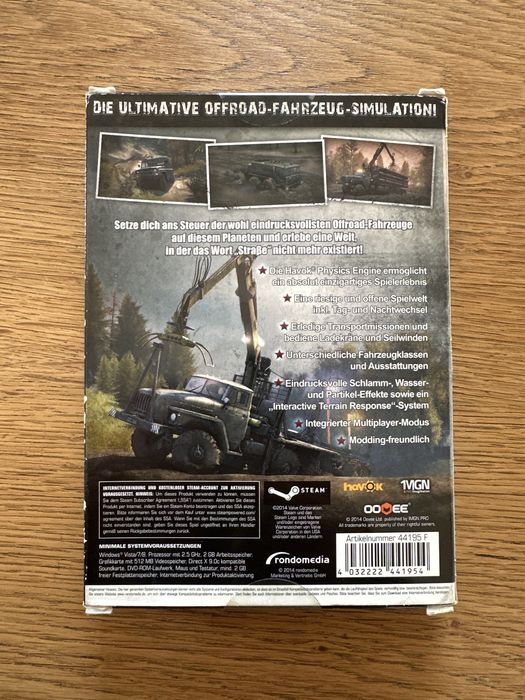 Spintires - nowa, nieodpakowana, nieaktywowana Steam