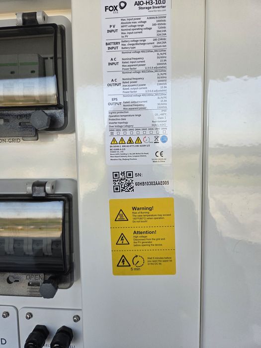 Foxess AIO-H3-10 magazyn energii 20 kW hv2600 Fotowoltaika falownik 1