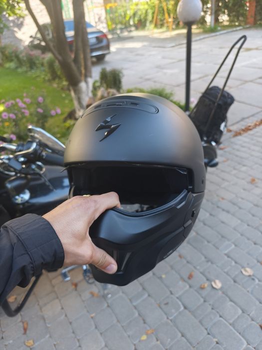 Шлем мото Харлей чопер стиль scorpion exo covert combat L-XL сонный ма