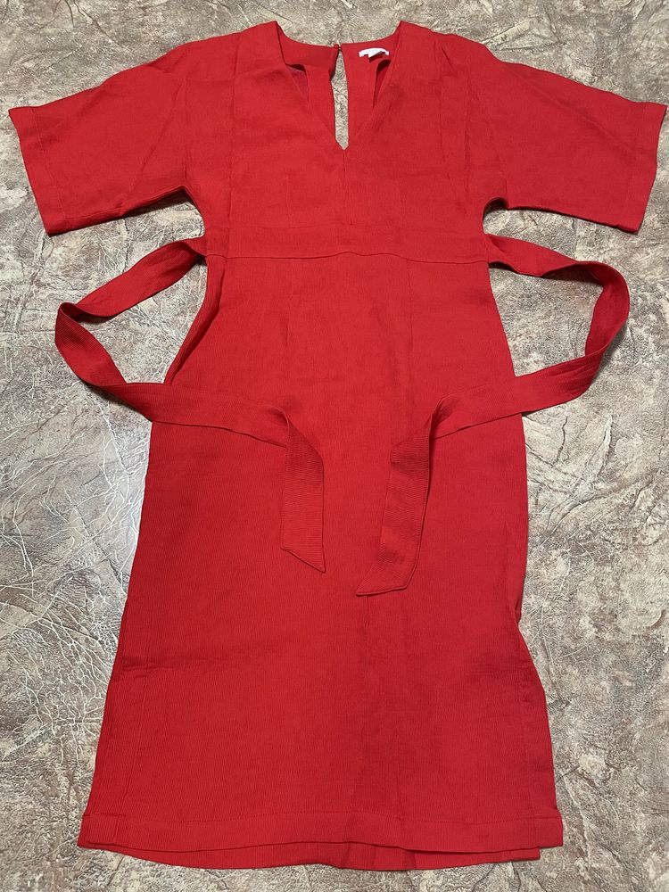 Червона сукня міді, в стилі кімоно, HM, розмір S-L
