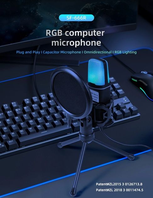 УВАГА!!! Продається новий професійний мікрофон для ПК з RGB-підсвіткою