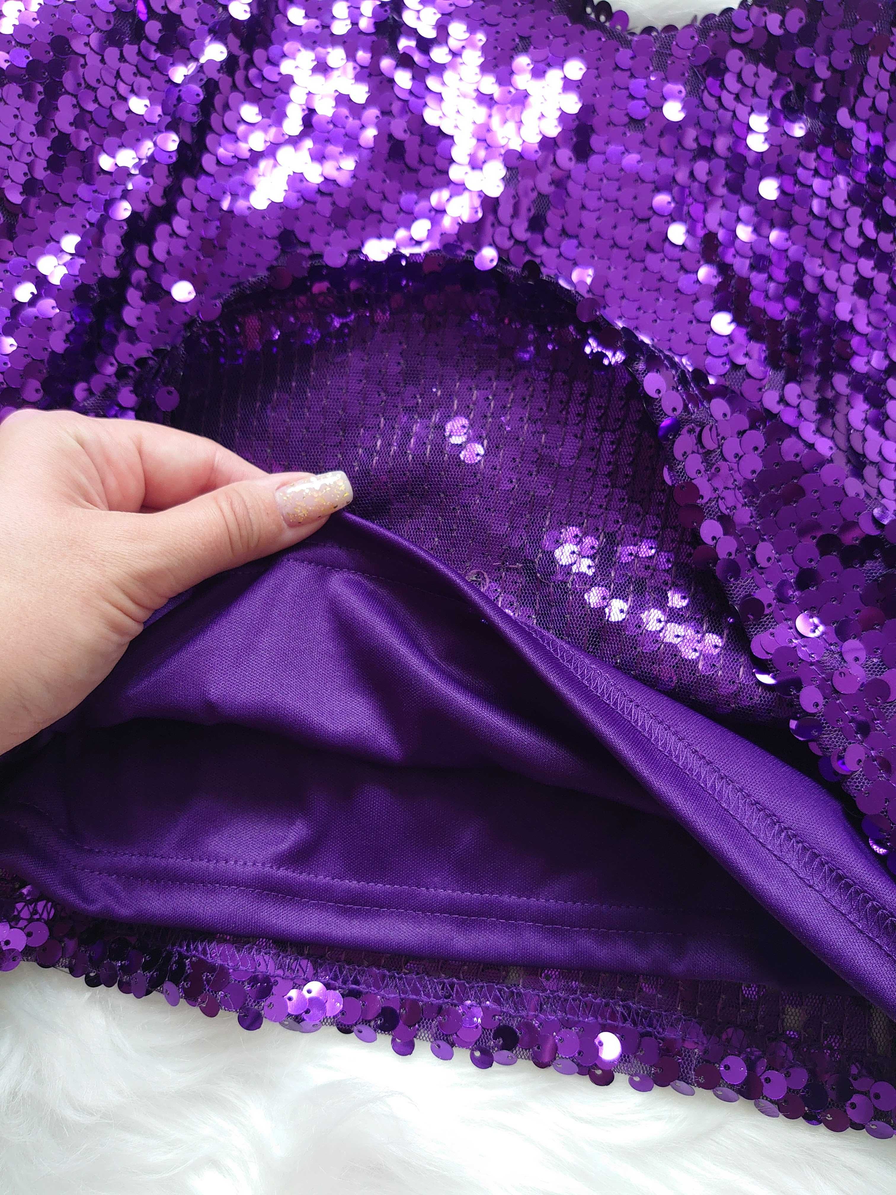 Fioletowa bluzka z cekinami Primark 42 XL