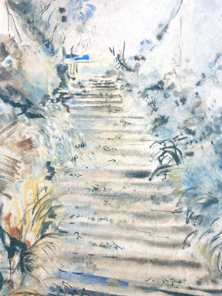 Aquarela original  Elizabeth Chopard - paisagem assinada