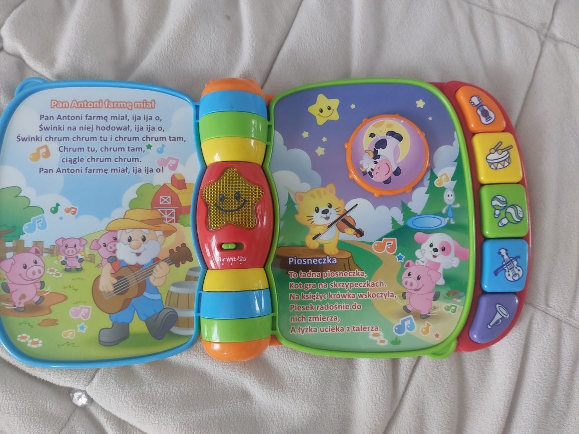 Fisher price mikrofon szczeniaczka telefon vtech grająca książeczka