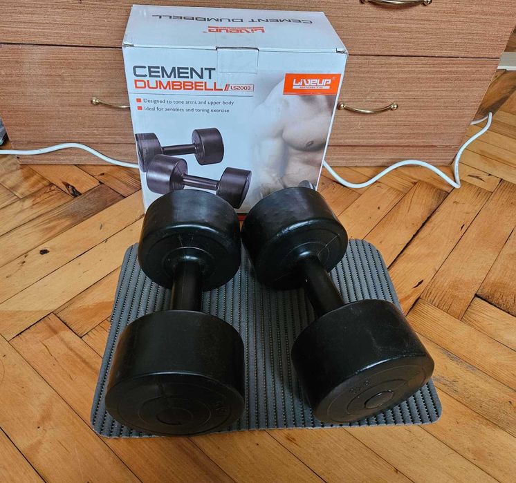 Гантели LiveUp Cement Dumbell 2 шт х 5 кг Black (LS2003)