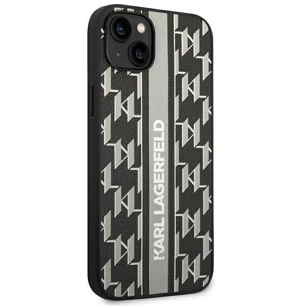 Etui Karl Lagerfeld Monogram Stripe do iPhone 14 6,1" Szary