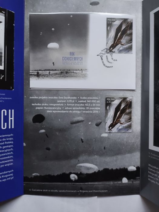 Piękny folder ze znaczkiem oraz kopertą okolicznościową - Cichociemni