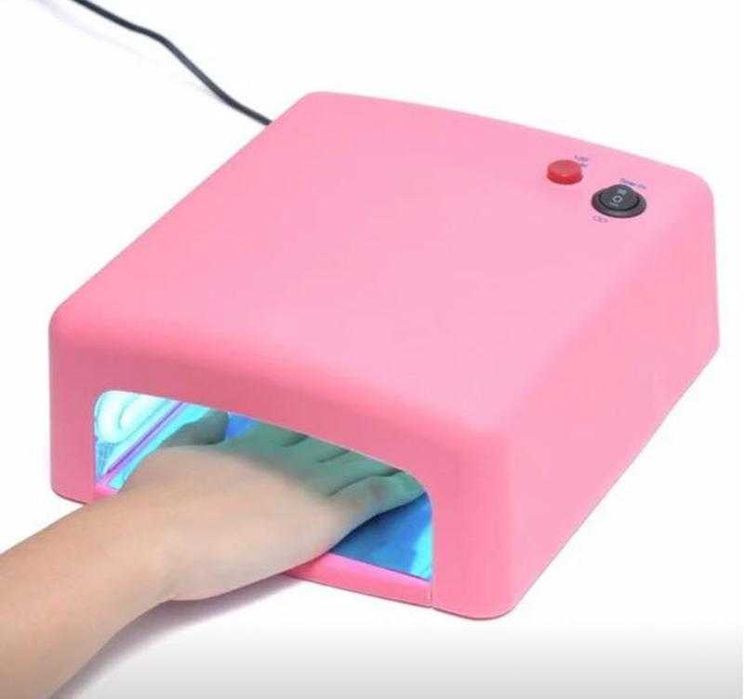 Лампа для маникюра UV Pink Fashion 36Вт +3 ГЕЛь лаки + 3 Наклейки НОВі