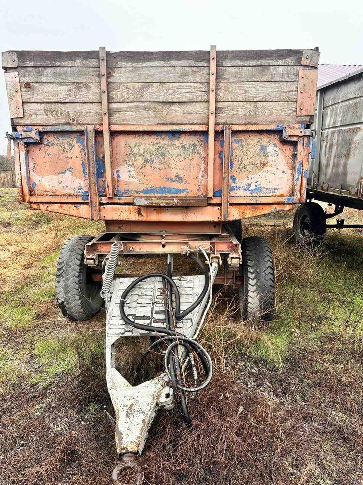Причеп тракторний 2 ПТС-4, з загрузчиком сівалок, на кругу, 1990 р.в.