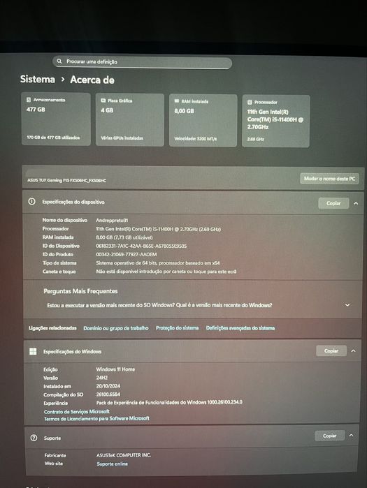 Portátil Gaming ASUS TUF F15