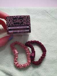 Komplet dwóch jedwabnych gumek do włosów marki Slip