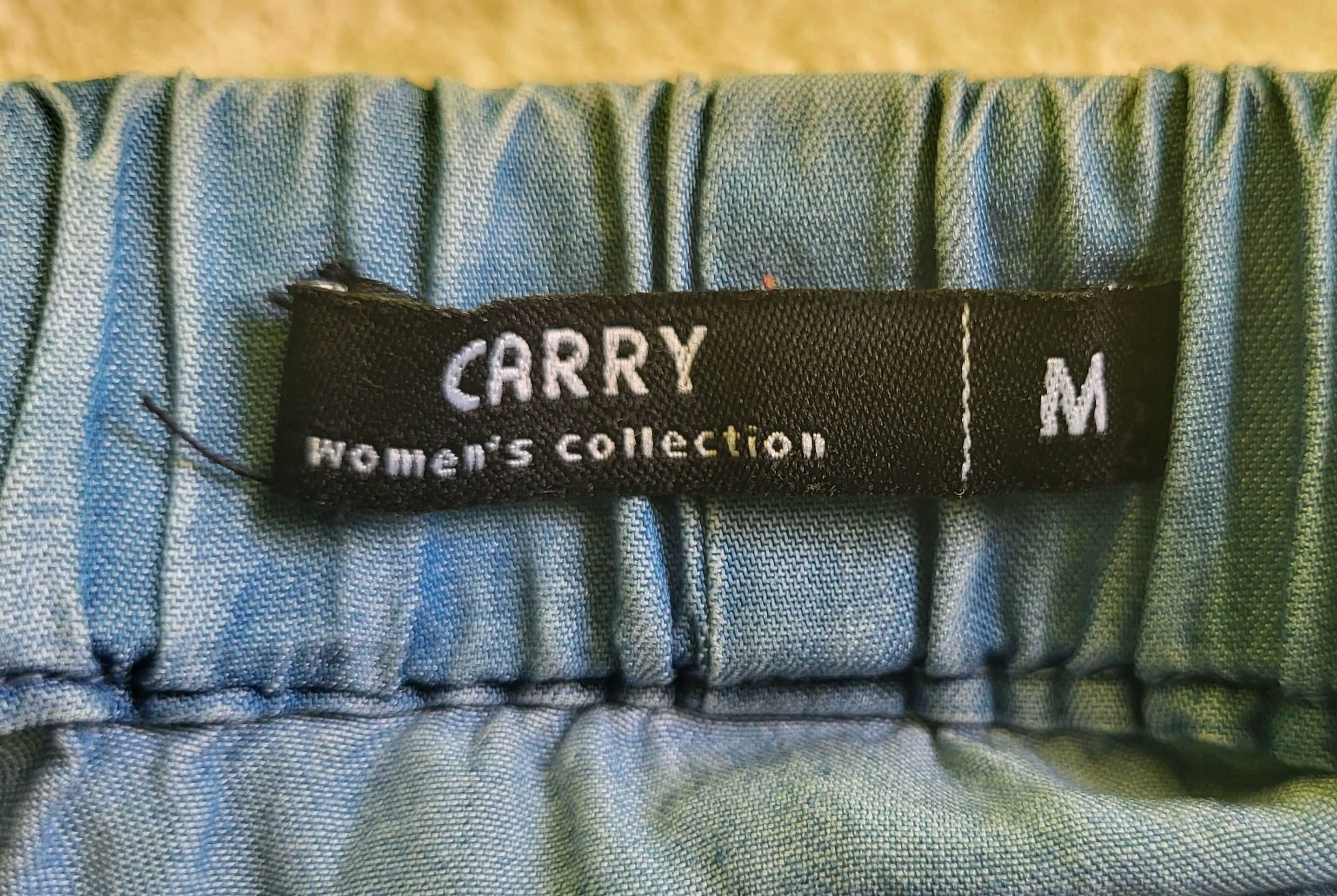 Spódnica jakby jeans ale wiskoza, niebieska hafty rękodzieło M Carry