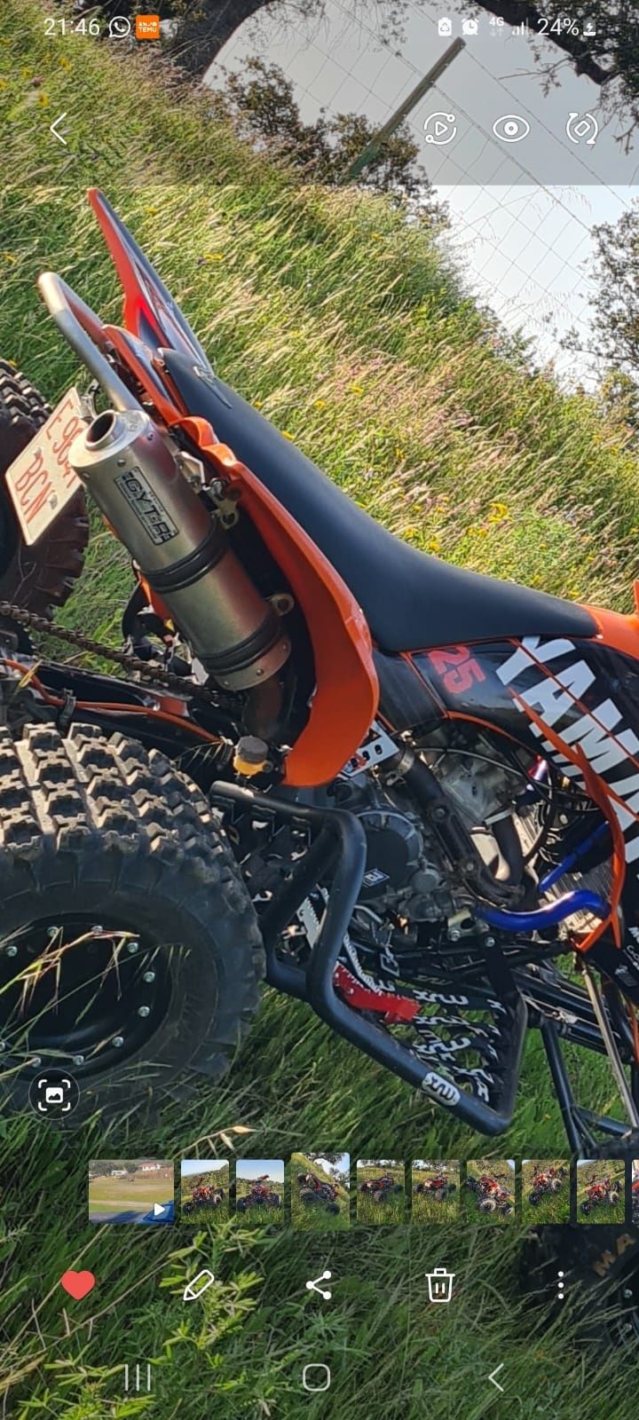 Escape GYT-R para moto 4 yamaha yfz 450 carburador  de 2004 al 2009