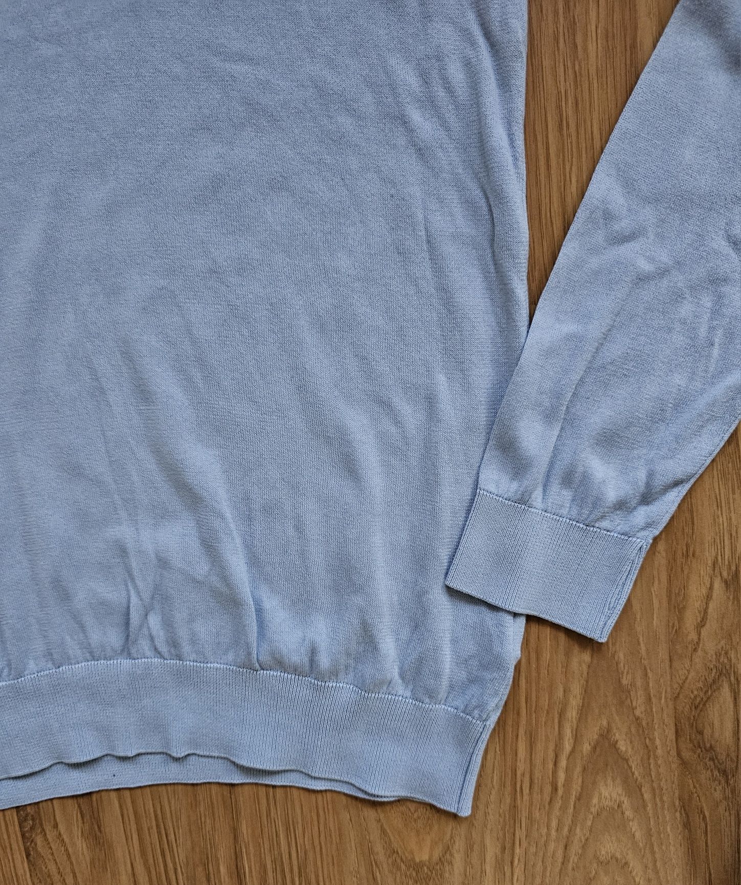 Oscar Jacobson męski sweter L bawełna niebieski babyblue