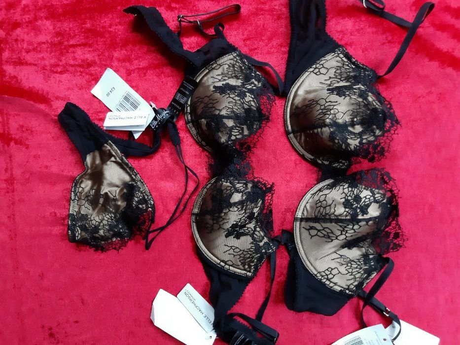 Elle Mac Pherson 32,34 s komplet czarno złoty piękny Lux elegancja