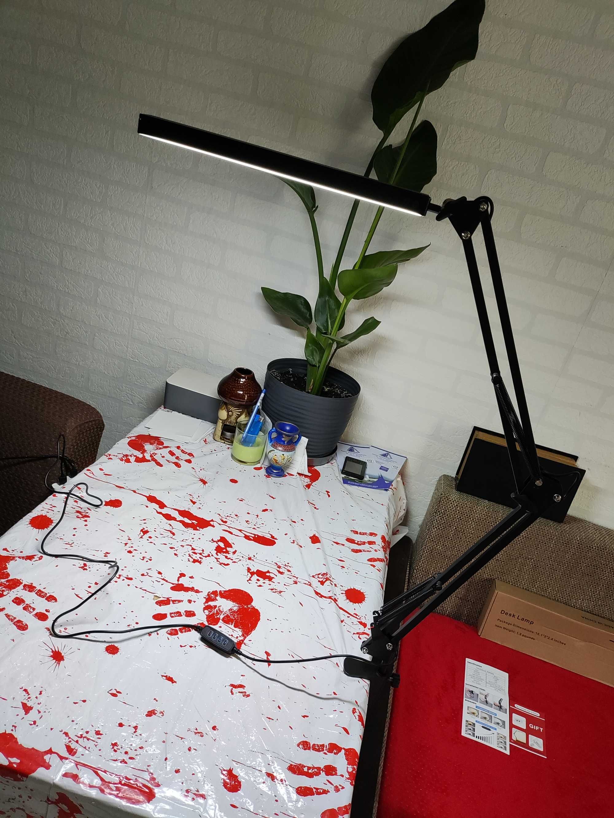 Lampka Kreślarska Szkolna Biurkowa na Biurko Lampa Stołowa LED czarna
