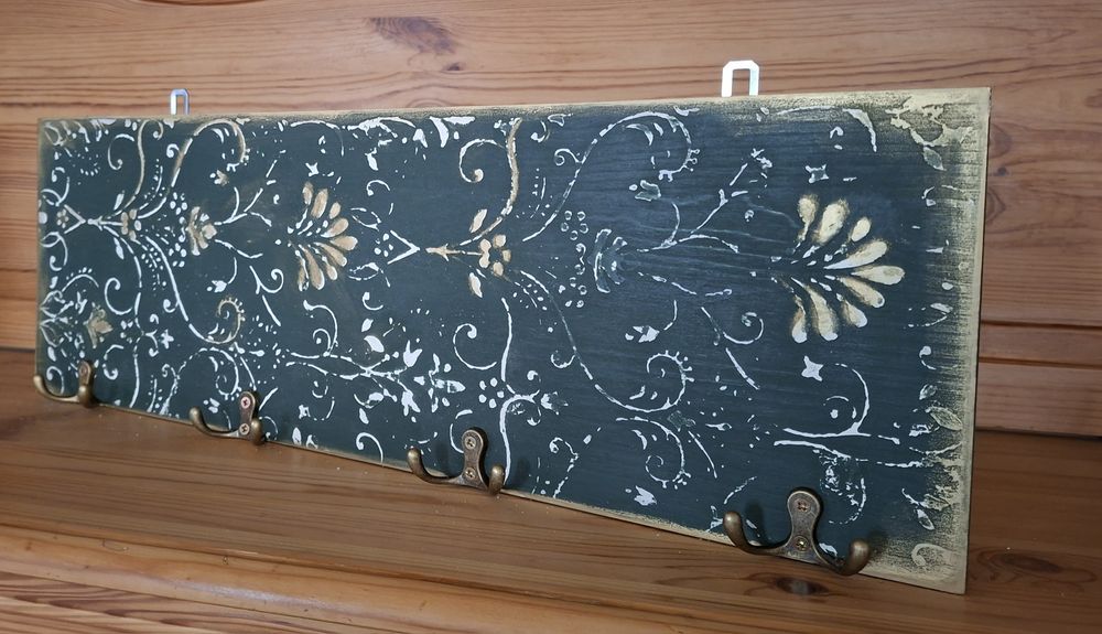 Wieszak scienny drewniany vintage