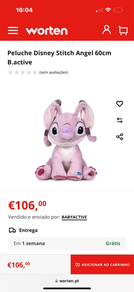 Peluche STITCH NOVO tamanho grande