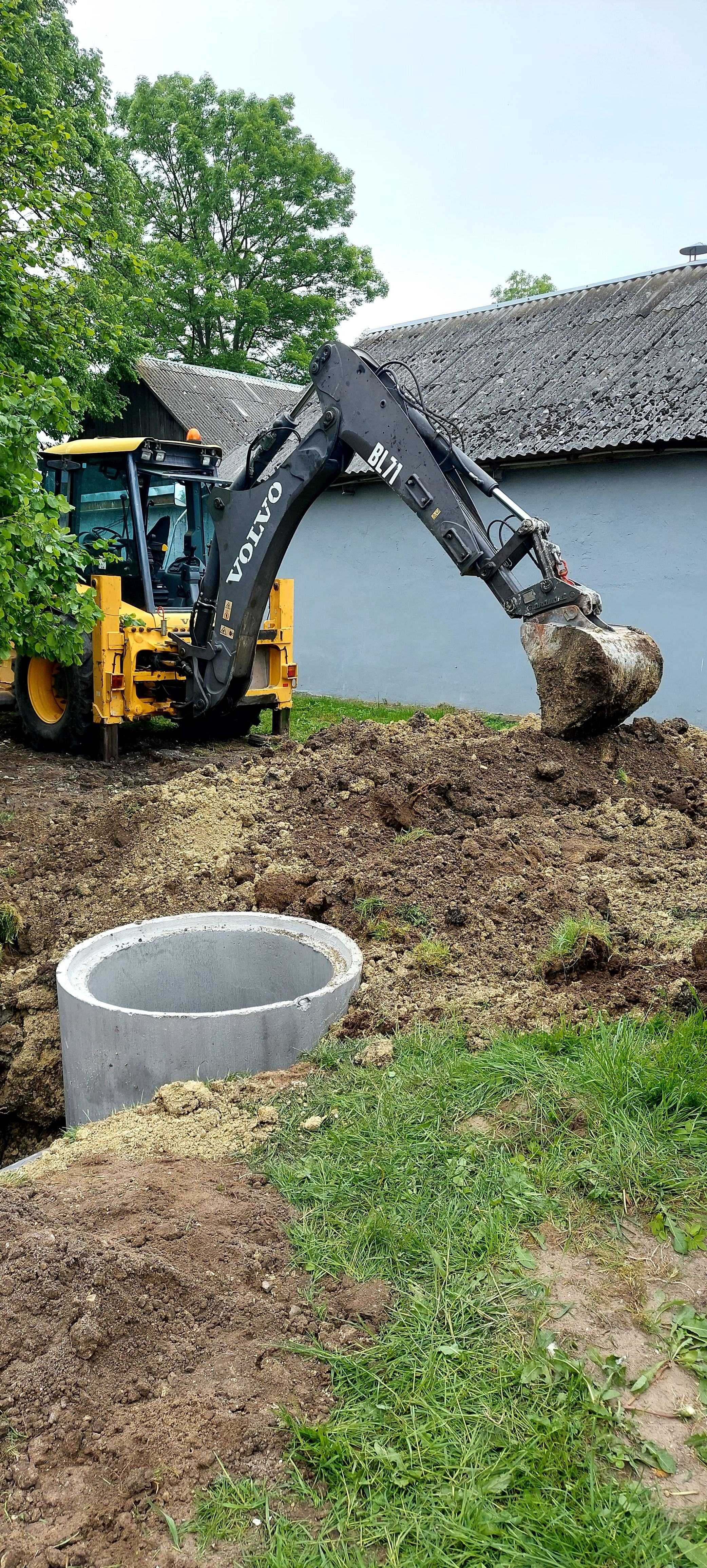 roboty ziemne , przyłącza instalacyjne, makroniwelacja terenu,