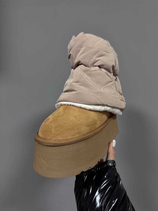 Угги UGG Mini Dipper Puffer Chestnut / Уггі Міні Діппер Пуффер бежеві