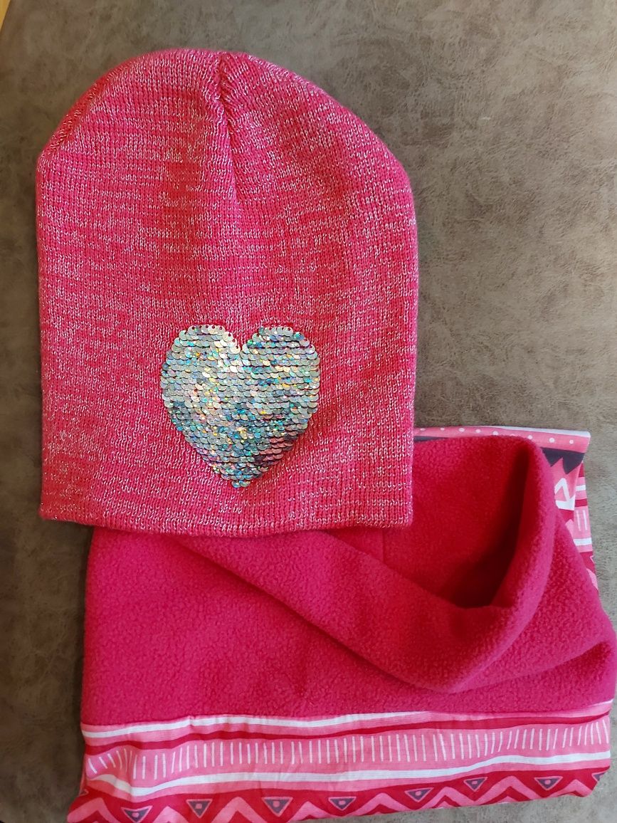 Набір для дівчинки 6-10 років шапка+шарф труба