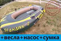 Надувная лодка + насос + весла для туризма, рыбалки, охоты. Човен