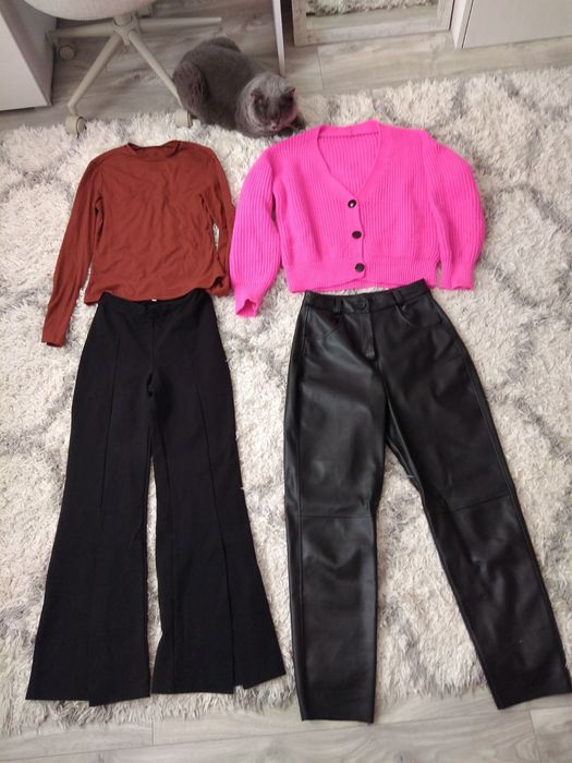 Шкіряні штани +кофта в подарунок