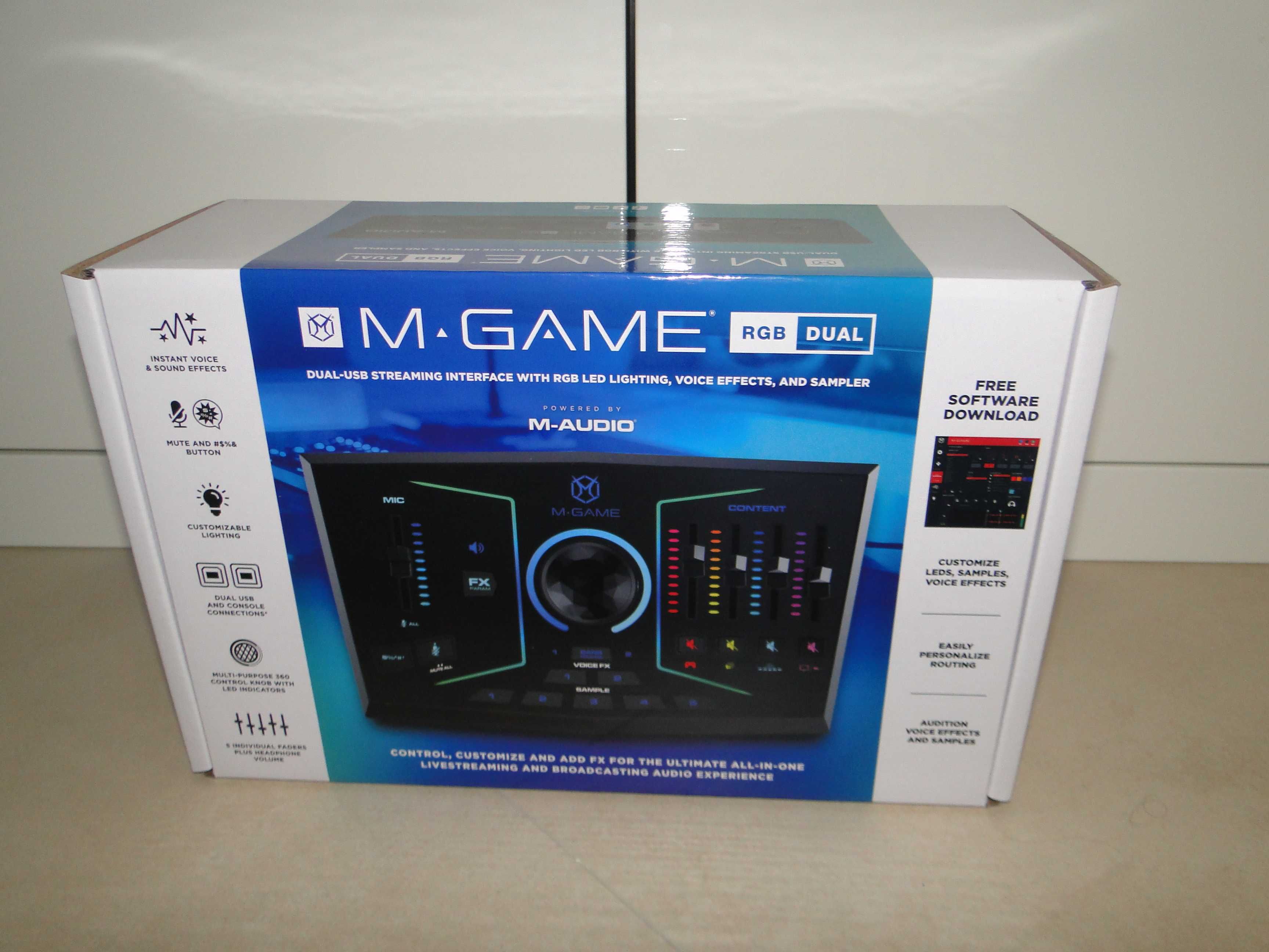 Mikser Streamingowy Interfejs Audio M-AUDIO M-GAME RGB DUAL.Nowy.Tanio