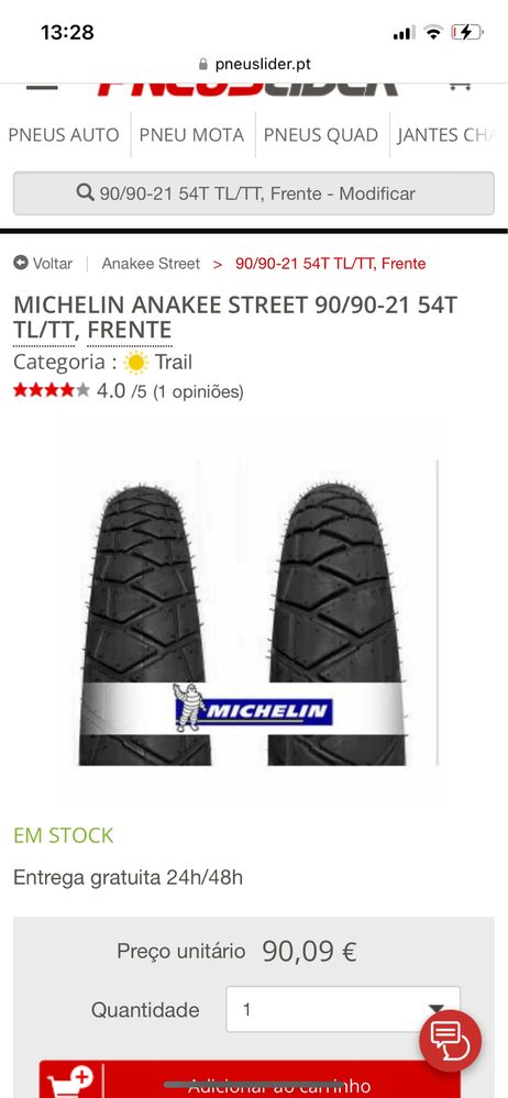 Pneu Michelin Semi novo