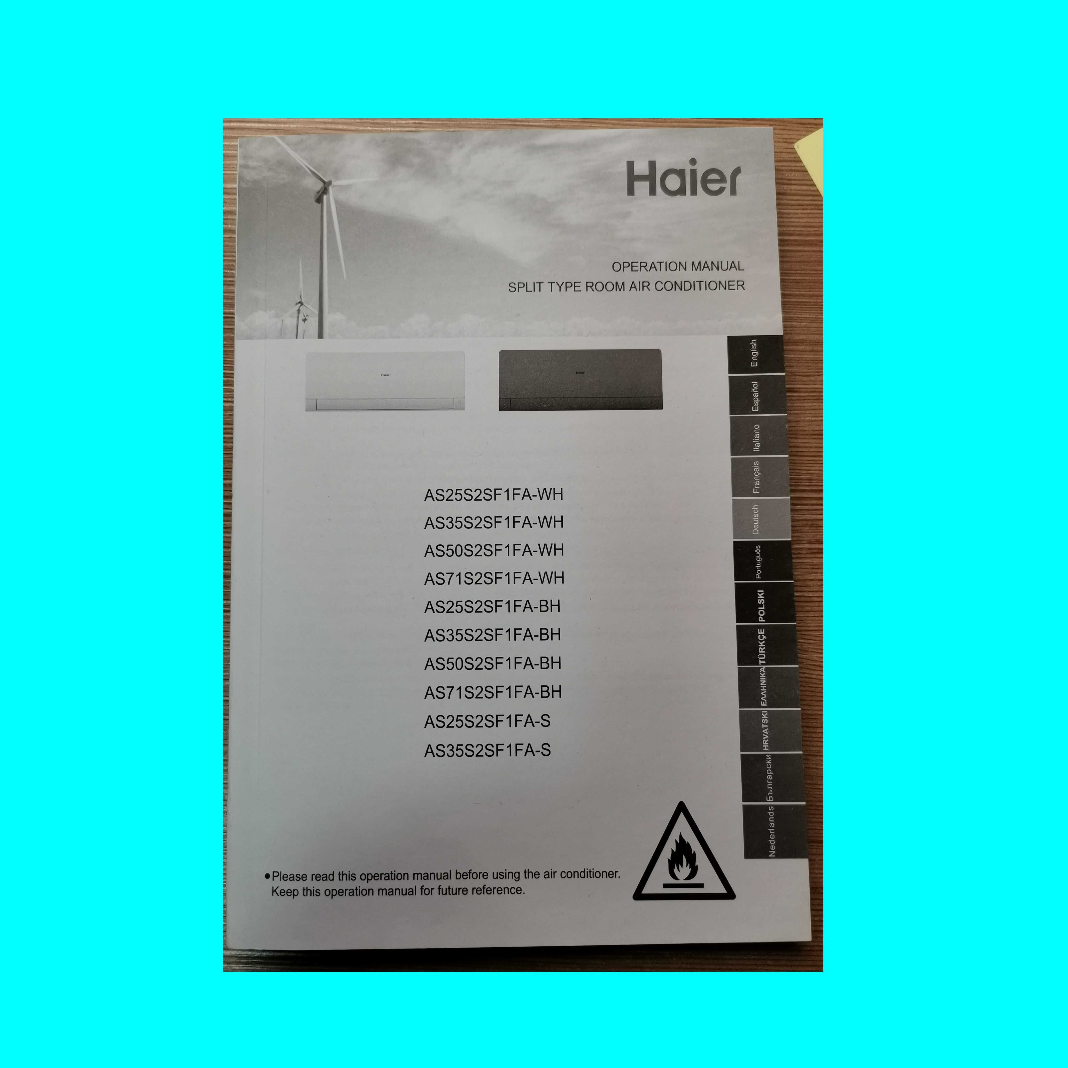 Papierowa Instrukcja obsługi klimatyzator Haier - nowa i oryginalna