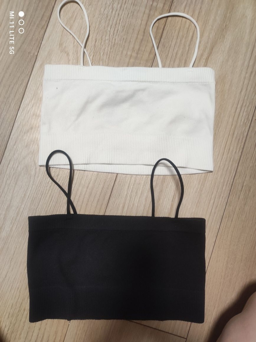 Zestaw 2 szt crop top H&M braletka r. S