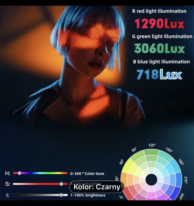 Lampa do transmisji RGB pod telefon