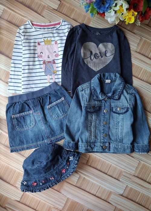 Одяг для дівчинки на 1-2роки сукня, джинсовка, ромпер, реглан