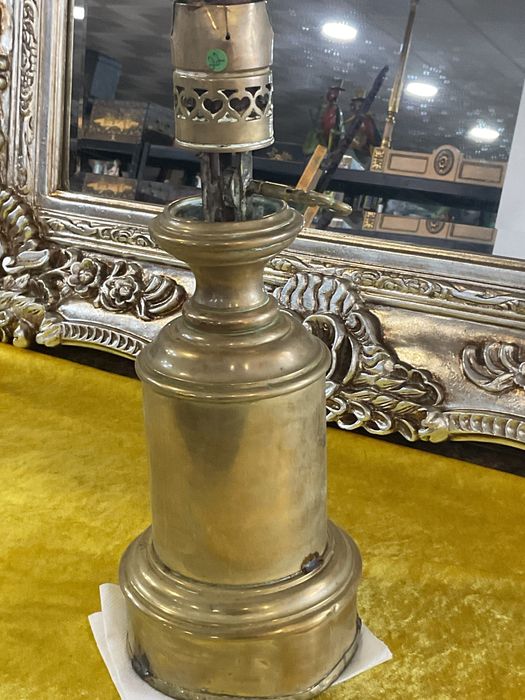 CANDIEIRO latão com chaminé vidro