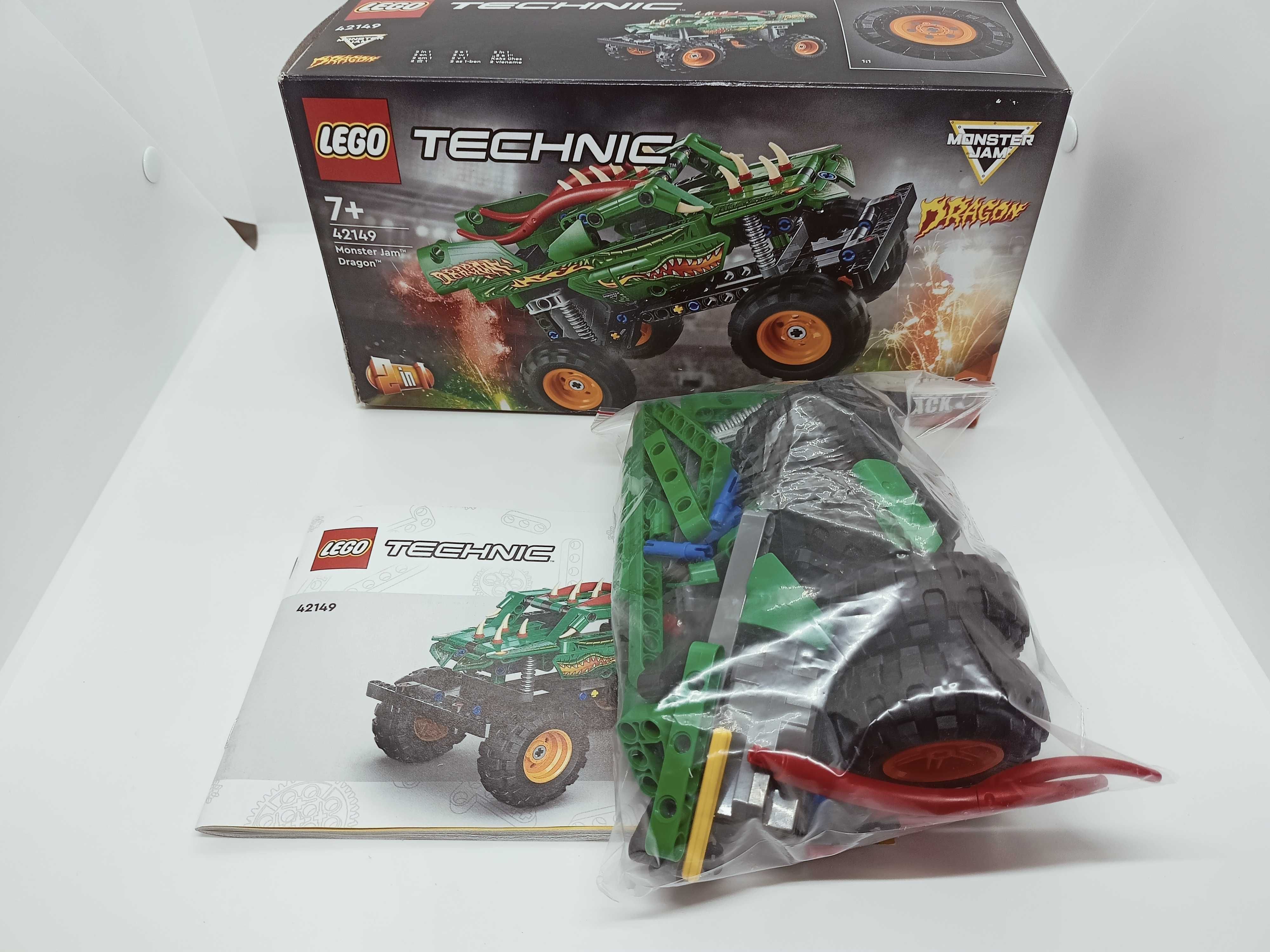 Używane klocki LEGO Technic 2w1 Monster Jam Dragon 42149