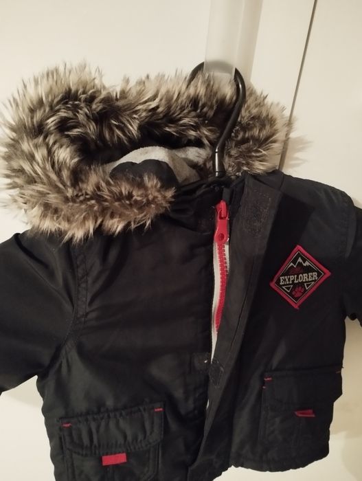 Gruba zimowa kurtka chłopięca rozmiar 74