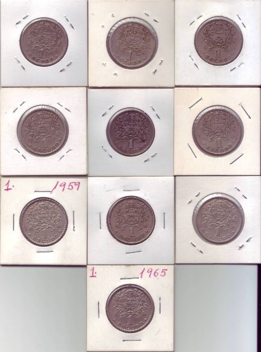 Lote 10 moedas de 1$00