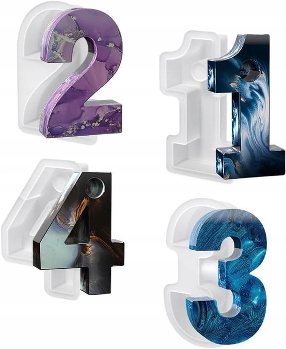 silikonowa forma na świece w kształcie cyfry 1-4