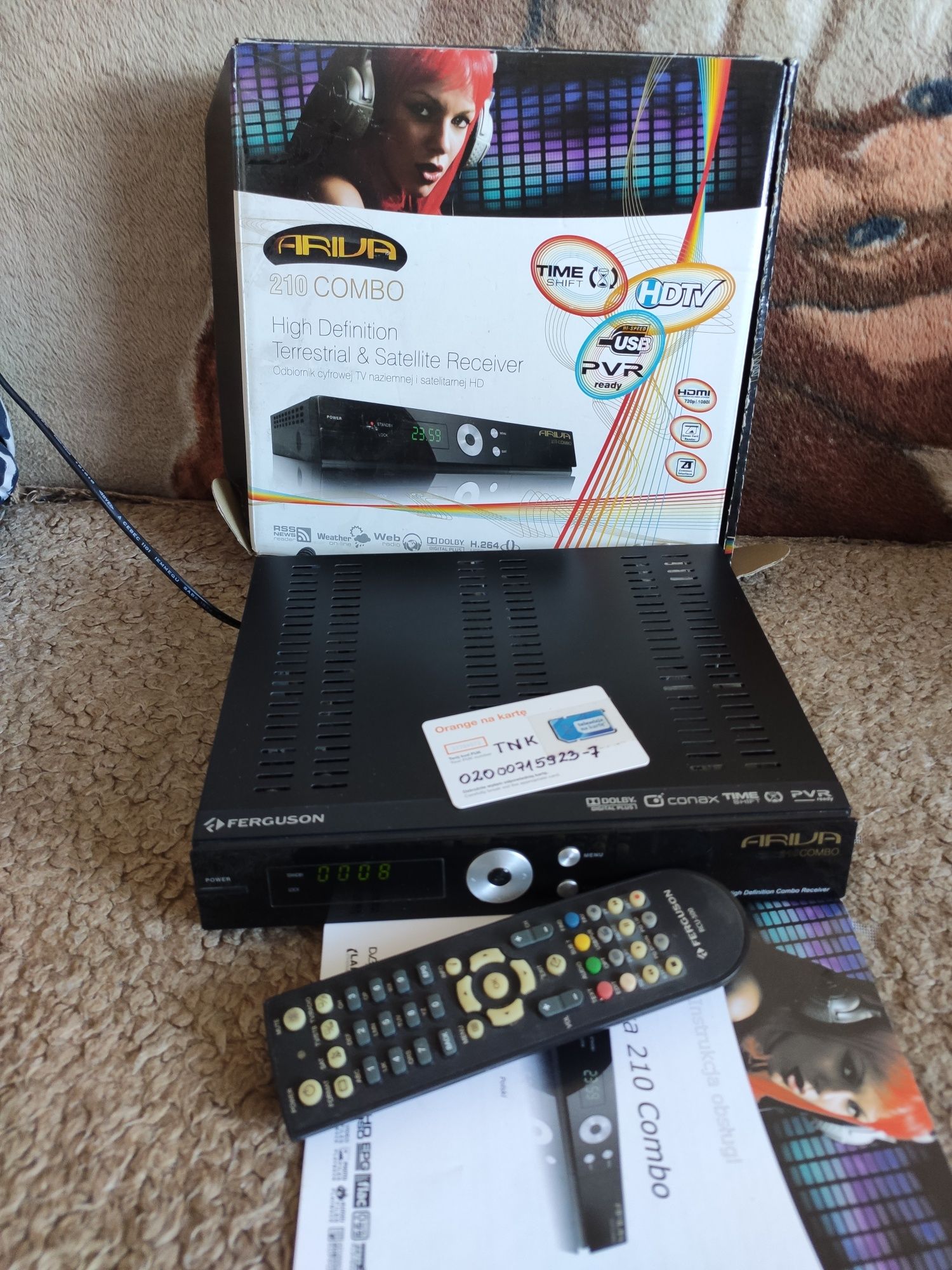 Dekoder satelitarny Ferguson 210 pilot karta TNK HDMI