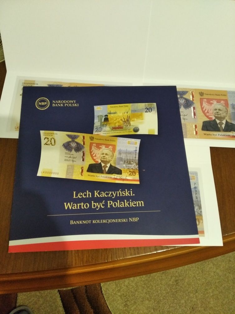 Banknot 20 zł Lech Kaczyński Warto być Polakiem