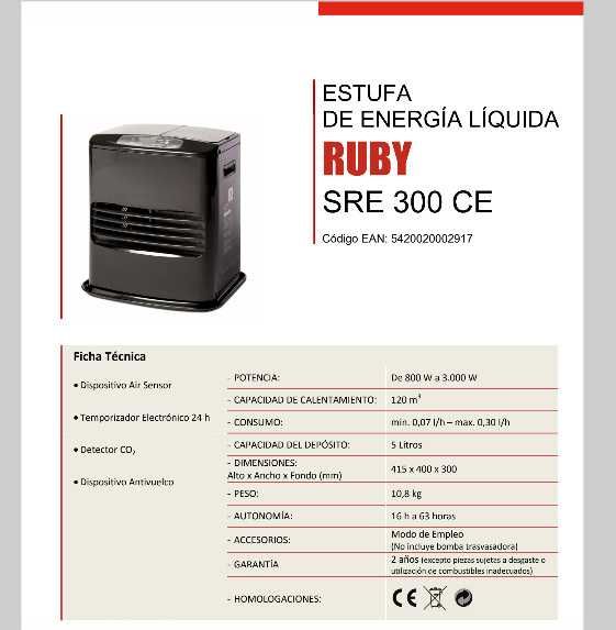 Aquecedor a parafina Ruby SRE 300 CE