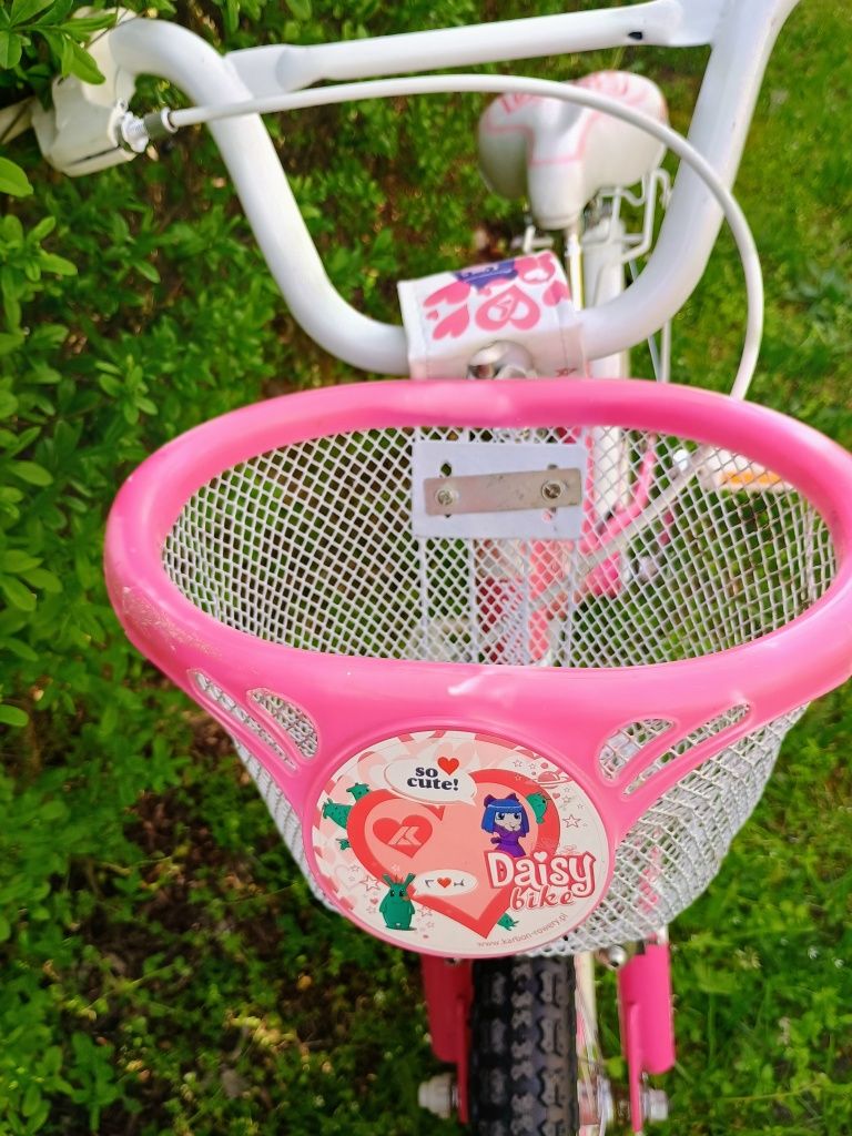 Rower 16 dziecięcy różowy rowerek dla dziewczynki, dziewczęcy