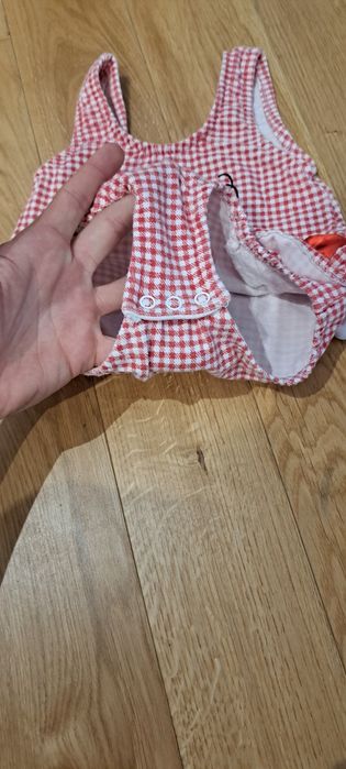 Strój kąpielowy jednoczęściowy, baby buns, 74-86, krata, pszczółka