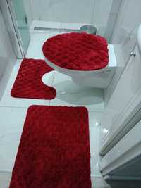 Komplet dywaników łazienkowych 3szt antypoślizgowe 5 kolorów