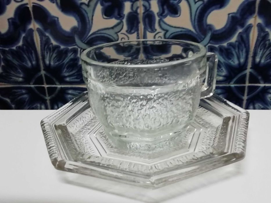 Chávenas de Chá, Vintage, vidro martelado