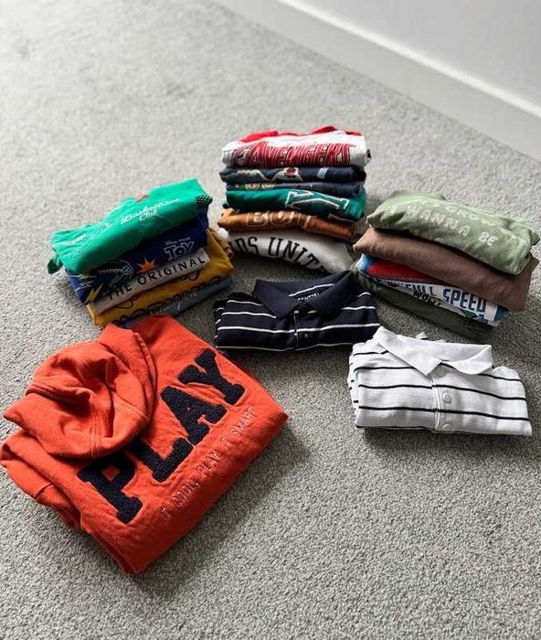 Paczka Ubrań Chłopiec 122 cm Koszulki na Długi Rękaw